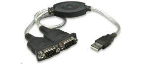 MANHATTAN převodník z USB na 2x sériový port (USB AM/DB9M(2), RS232)