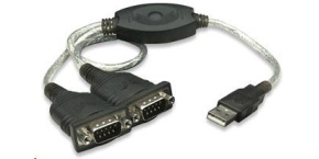 MANHATTAN převodník z USB na 2x sériový port (USB AM/DB9M(2), RS232)