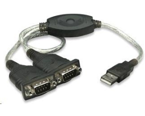 MANHATTAN převodník z USB na 2x sériový port (USB AM/DB9M(2), RS232)