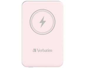 VERBATIM Powerbanka Charge 'n' Go, Magnetická, 5000 mAh, USB-C, Růžová