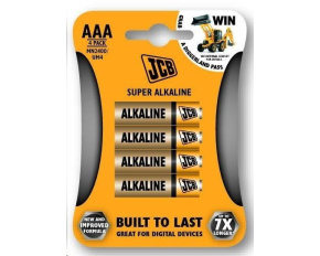 JCB SUPER alkalická baterie LR03, blistr 4 ks