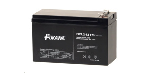 Baterie - FUKAWA FW 7,2-12 F1U (12V/7,2 Ah - Faston 187), konektor - 4.8mm, životnost 5let