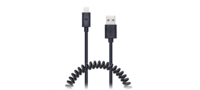 CONNECT IT Wirez Apple Lightning - USB spirálový flexibilní kabel, 1,2 m, černý