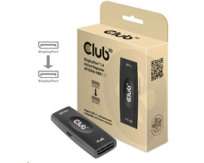 Club3D Adaptér aktivní DisplayPort 1.4 Repeater 4K120HZ HBR3 (F/F), černá