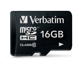 VERBATIM MicroSDHC karta 16GB Class 10 (R:45/W:10 MB/s)