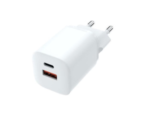 Solight rychlonabíječka USB-C + USB-A, GaN 33W PD, bílá