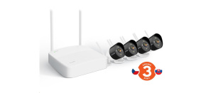 Tenda K4W-3TC - kamerový WiFi set, 4x IP 2K kamera, NVR rekordér, zvuk, noční vidění