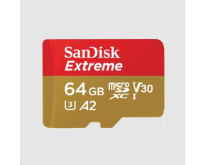 SanDisk micro SDXC karta 64GB Extreme (170 MB/s Class 10, UHS-I U3 V30) + adaptér