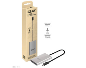 Club3D Adaptér Thunderbolt 3 na 2x HDMI 2.0 4K60Hz UHD