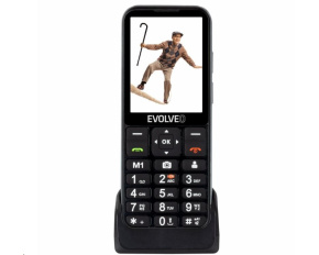 EVOLVEO EasyPhone LT, mobilní telefon pro seniory s nabíjecím stojánkem, černá