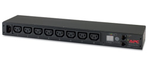 APC Rack PDU, Metered, 1U, 12A/208V, 10A/230V, (8)C13, IEC-320 C14 2m