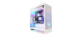 NZXT skříň H7 Flow RGB edition / ATX / 3x 140 mm fan / USB-C / 2x USB / prosklená bočnice / mesh panel / RGB / bílá