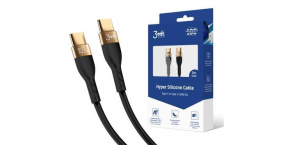 3mk datový kabel - Hyper Silicone Cable C to C 2m 100W, černá