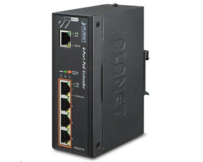 Planet IPOE-E174 PoE extender + switch, IEEE802.3at, 4 + 1x 1000Base-T, DIN, IP30, 60W