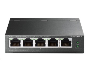 TP-Link switch TL-SF1005LP (5x100Mb/s, 4xPoE, 41W, fanless)