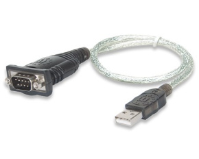 MANHATTAN převodník z USB na sériový port (USB AM / DB9M, RS232), blistr