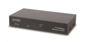 Planet FSD-503 Switch, 5x 10/100Base-TX, 10", kov, fanless