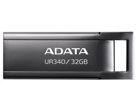 ADATA Flash Disk 32GB UR340, USB 3.2 Dash Drive, kov lesklá černá