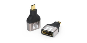 PREMIUMCORD Adapter 8K HDMI Typ A - micro HDMI Typ D, kovová, pozlacená