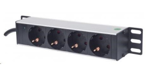 Intellinet 10" 1U Rackmount 4-Way Power Strip - German Type, rozvodný panel, 4x DE zásuvka, 1.8m kabel