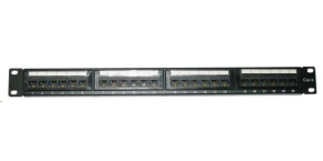 19" Patch panel XtendLan 24port, UTP, Cat6, 30µm, duální svorkovnice, černý