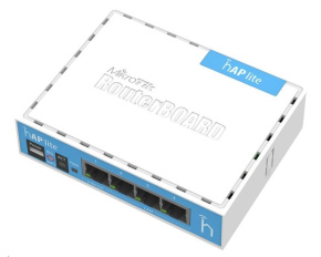 MikroTik hAP Lite (classic), 650MHz CPU, 32MB RAM, 4x LAN, integr. 2.4GHz Wi-Fi, WPS, vč. L4