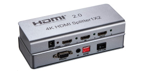 PREMIUMCORD HDMI 2.0 splitter 1-2 porty, 4K x 2K/60Hz, FULL HD, 3D