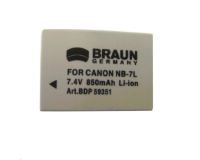 Braun akumulátor CANON NB-7L, 850mAh