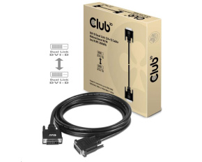 Club3D kabel DVI-D Dual Link (24+1), 3m, Bidirectional, 28 AWG