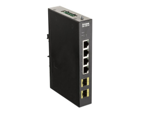 D-Link DIS-100G-6S Průmyslový Gigabit unmanaged switch, 4x GbE, 2x SFP, DIN