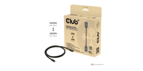 Club3D Kabel USB4 v2 Typ-C, 80Gbps, Certifikovaný kabel, 4K540Hz, 8K240Hz, 16K60Hz, PD 240W, 1,2m