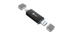 C-TECH čtečka karet UCR-02-AL, USB 3.0 TYPE A/ TYPE C, SD/micro SD