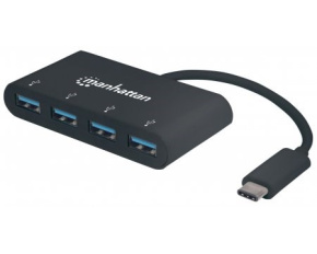 MANHATTAN USB 3.1 Gen 1 Type-C Hub, 4 Type-A Ports, Bus Power