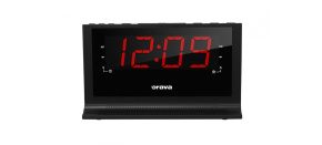 Orava RBD-612 radiobudík, LED displej, FM rádio, záložní napájení, SNOOZE, SLEEP, buzení rádiem, černá