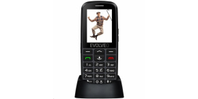 EVOLVEO EasyPhone EG, mobilní telefon pro seniory s nabíjecím stojánkem, černá