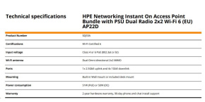 HPE Networking Instant On Access Point AP22D Bundle with PSU Dual Radio 2x2 Wi-Fi 6 (EU) AP22D