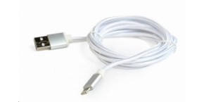 GEMBIRD Kabel USB 2.0 Lightning (IP5 a vyšší) nabíjecí a synchronizační kabel, opletený, 1,8m, stříbrný, blis