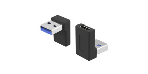 PremiumCord USB redukce USB-C  - USB3.0 typ A  (F/M), zahnutá 90°