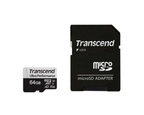 TRANSCEND MicroSDXC karta 64GB 340S, UHS-I U3 A2 Ultra Performace 160/80 MB/s