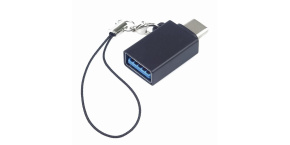 PremiumCord adaptér USB-C male - USB3.0  A female, OTG, černý s očkem na zavěšení