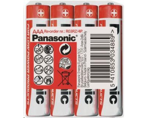 PANASONIC Zinkouhlíkové baterie Red Zinc R03RZ/4P AAA 1,5V (shrink 4ks)