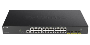 D-Link DGS-1250-28XMP 28-port Gigabit Smart PoE Switch, 24x GbE PoE+, 4x SFP+, PoE 370W