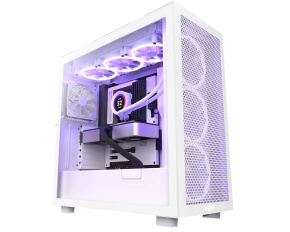 NZXT skříň H7 Flow RGB edition / ATX / 3x 140 mm fan / USB-C / 2x USB / prosklená bočnice / mesh panel / RGB / bílá