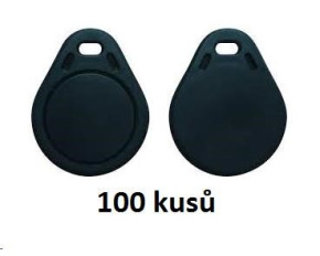 Elatec RFID Unique čip, přívěsek na klíče, 125 kHz, černý, Standard  100-pack