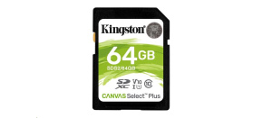 Kingston SDXC karta 64GB SecureDigital Canvas Select Plus (SDXC) 100R Class 10 UHS-I