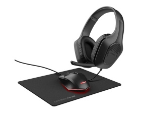 TRUST Sada sluchátka + myš + mousepad GXT 790 3v1 Gaming Bundle, černá