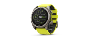 Garmin - fenix 8 Solar Sapphire - 51 mm - Titanium with Amp Yellow | Graphite Silicone Band, EU