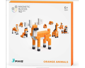 PIXIO Orange Animals magnetická stavebnice