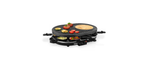 Tristar RA-2731 raclette grill, 1400 W, 5in1, pro 8 lidí, černý