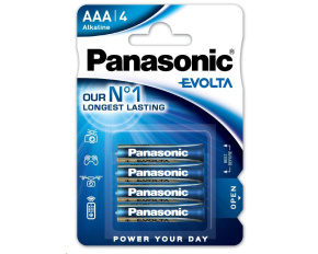 PANASONIC Alkalické baterie EVOLTA Platinum LR03EGE/4BP AAA 1,5V (Blistr 4ks)